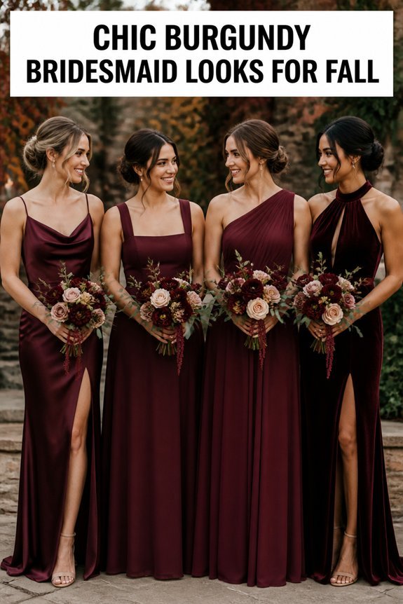 elegant burgundy bridesmaid dresses