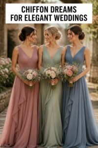 elegant chiffon bridal party dresses