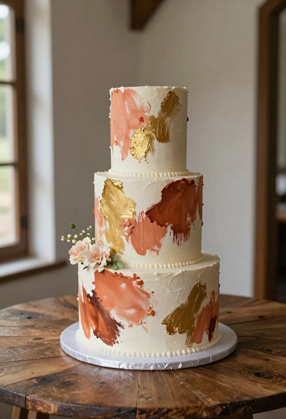 elegant coral gold accents