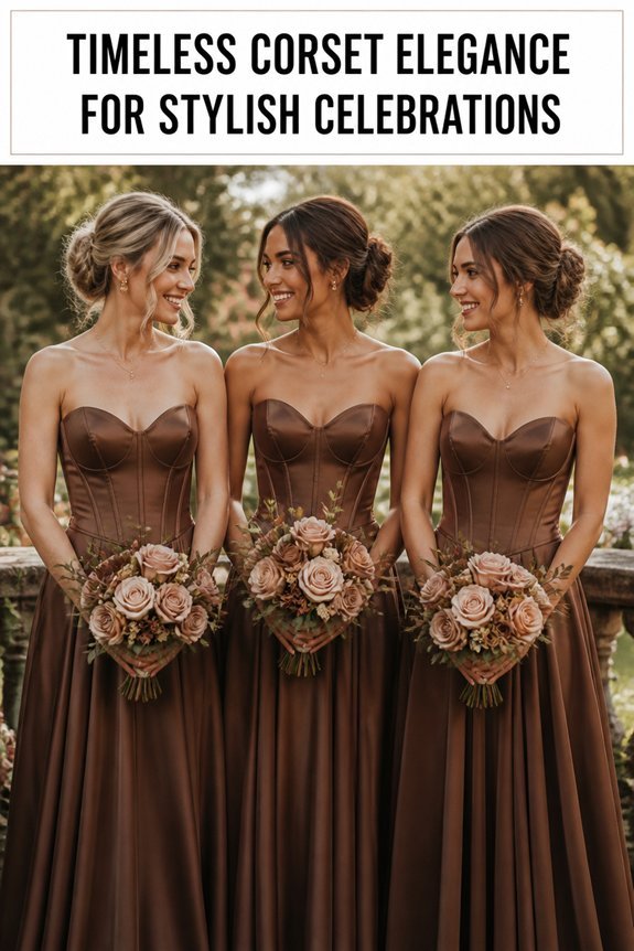 elegant corset bridesmaids dresses