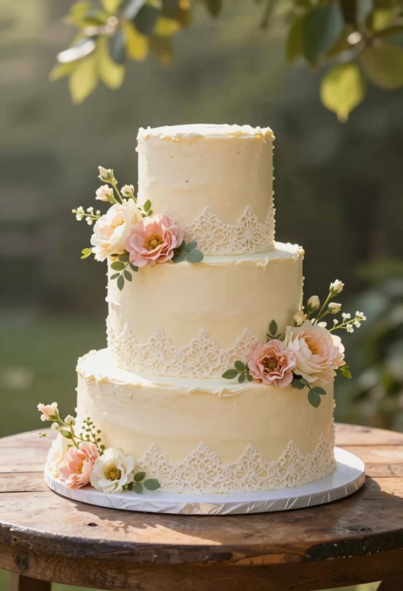 elegant creamy wedding cakes
