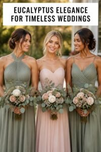 elegant eucalyptus bridesmaid dresses