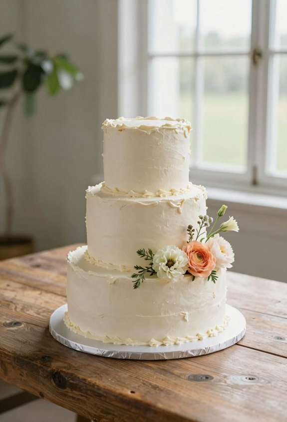 elegant floral buttercream cake