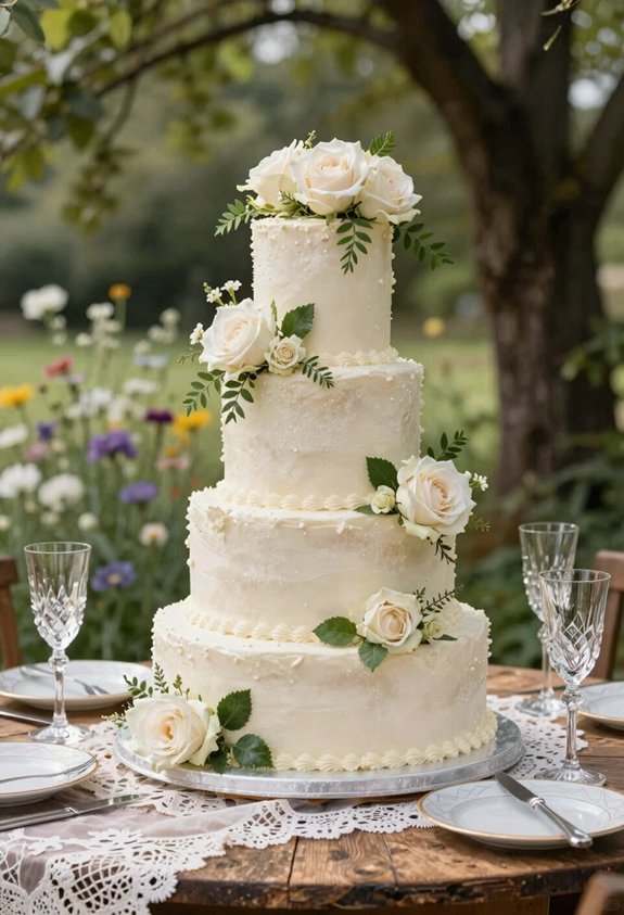 elegant floral champagne cake