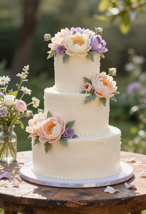 elegant garden inspired cake