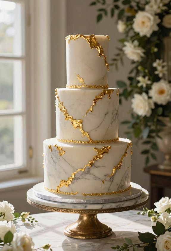 elegant gold veined marble