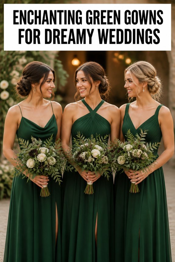 elegant green bridesmaid dresses