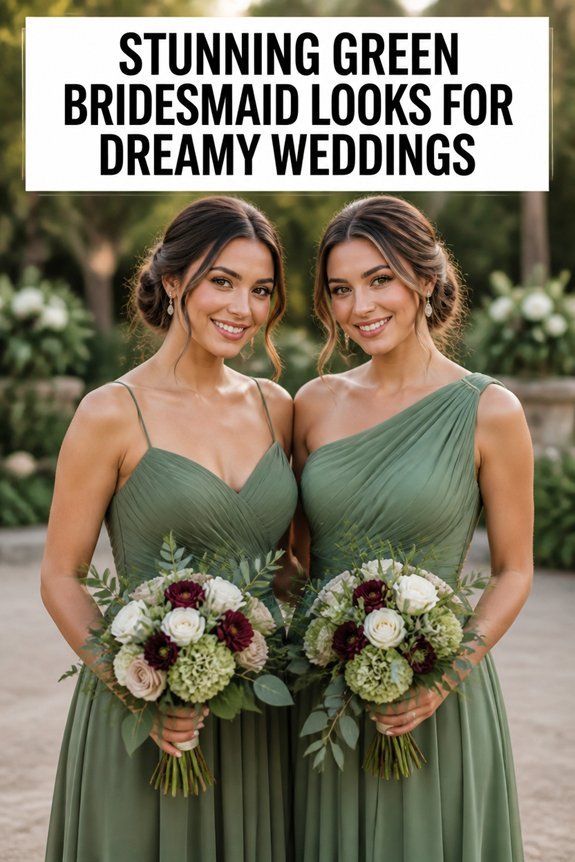elegant green bridesmaid dresses