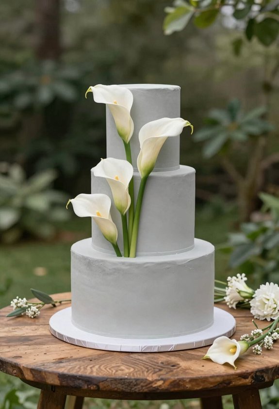 elegant grey cake decoration
