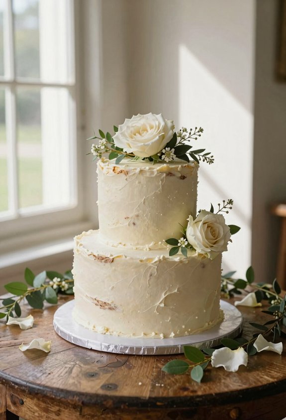 elegant ivory rose cake