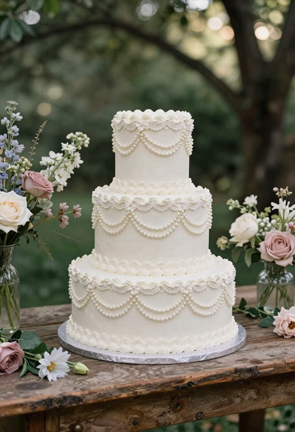 elegant lace pearl details