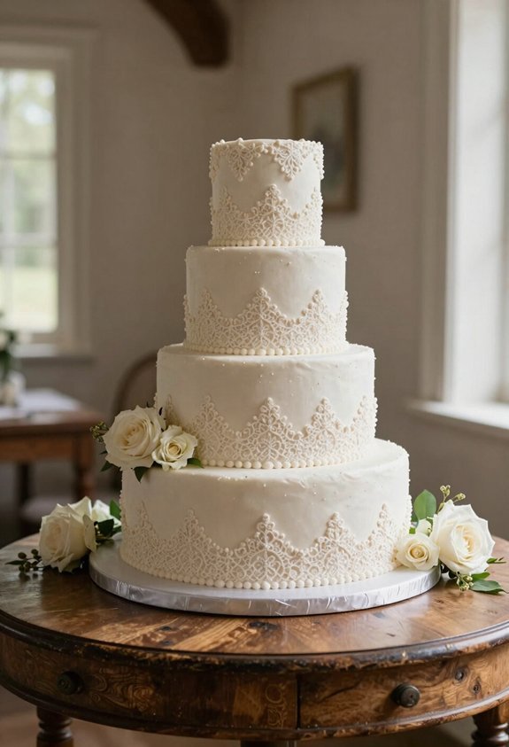 elegant lace piping detail