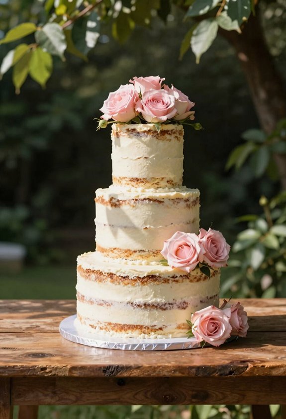elegant layered rose cake