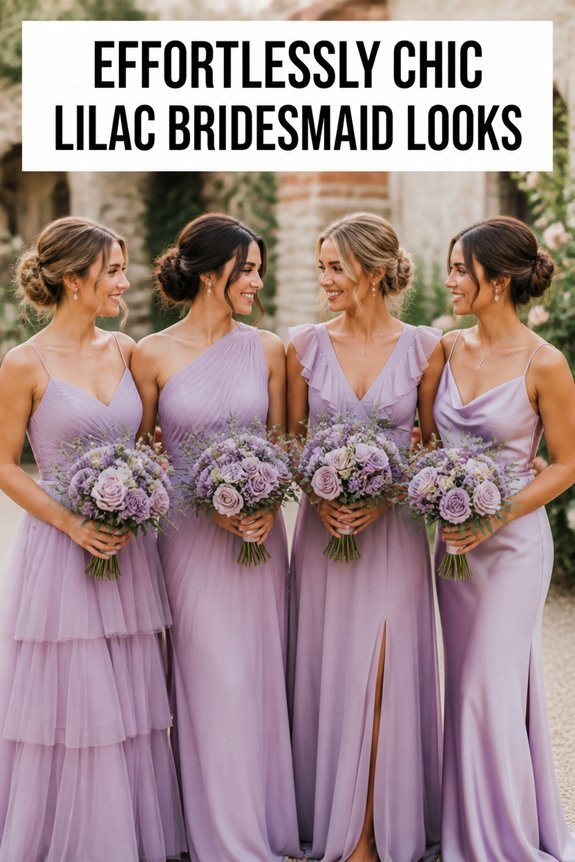 elegant lilac bridesmaid dresses