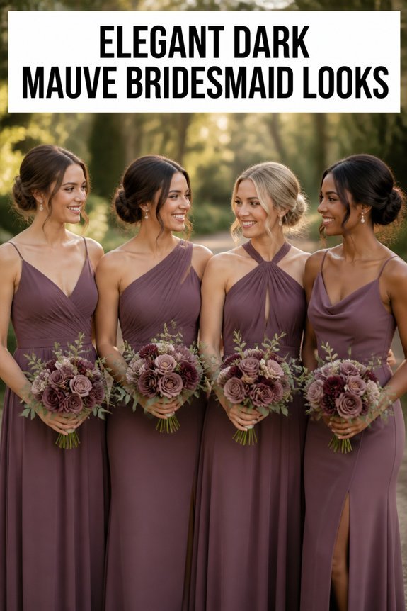 elegant mauve bridesmaid dresses