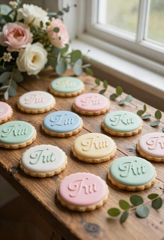 elegant monogram wedding cookies