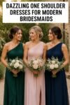 elegant one shoulder bridesmaid dresses