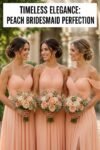 elegant peach bridesmaid gowns