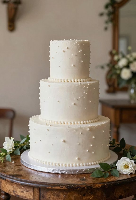 elegant pearl cake decoration