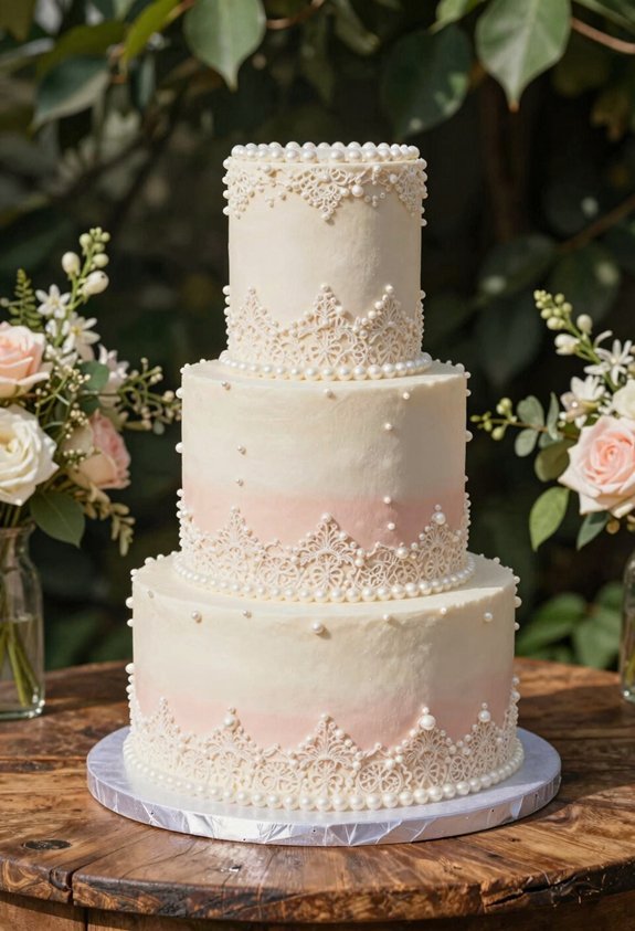 elegant pearl wedding cakes