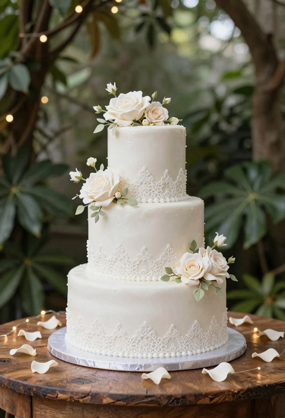 elegant pure wedding cake