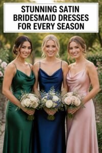 elegant satin bridesmaid dresses