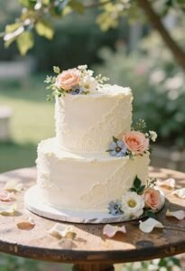 elegant simple wedding cake