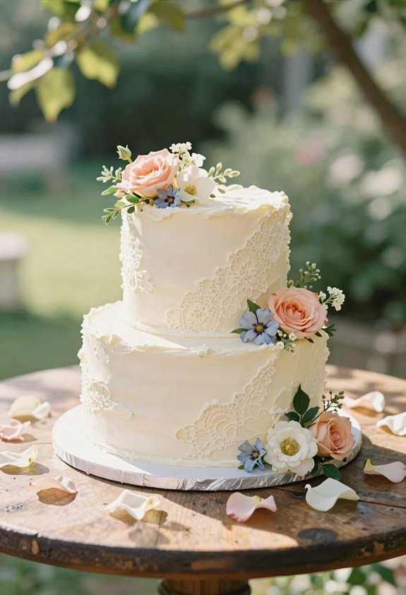 elegant simple wedding cake