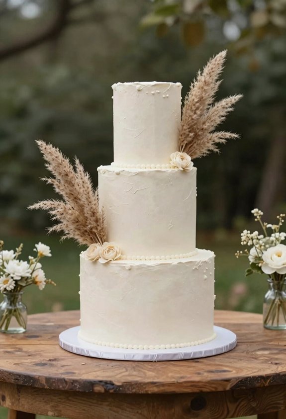 elegant textured pampas accents