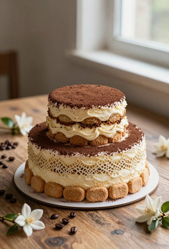 elegant tiramisu cake design