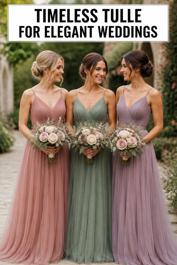 elegant tulle bridesmaid dresses