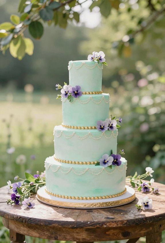 elegant violet gold cake