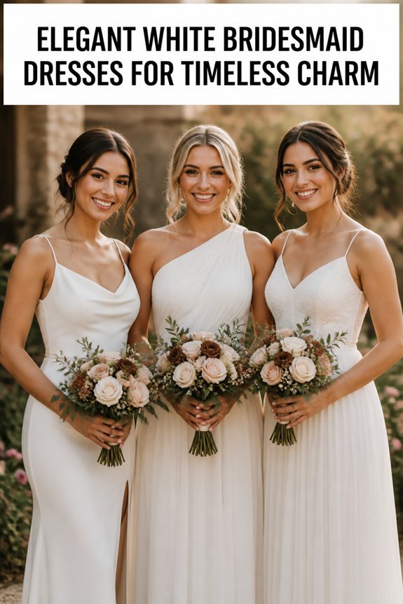 elegant white bridesmaid dresses