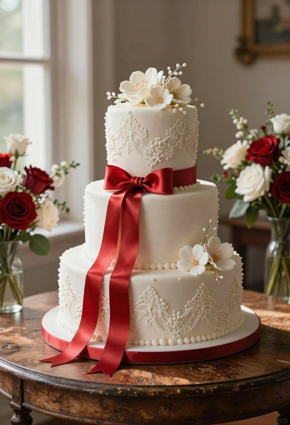 elegant white cake accents