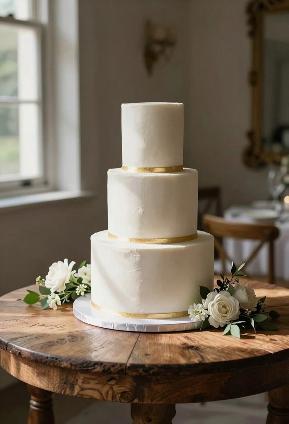 elegant white cake accents