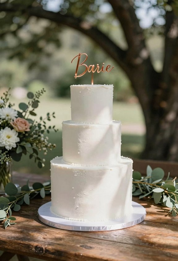 elegant white cake accents