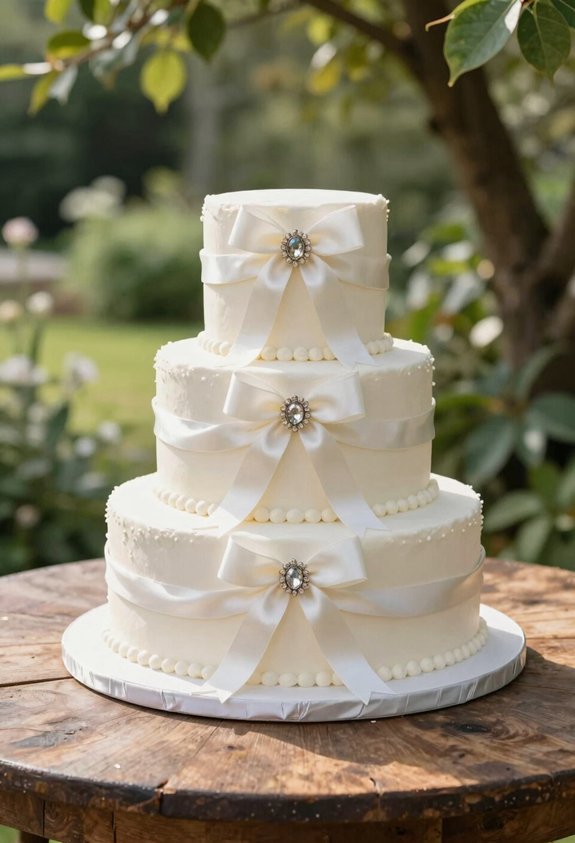 elegant white cake decoration