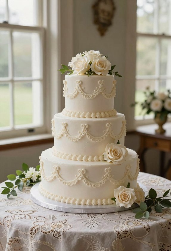 elegant white floral cake