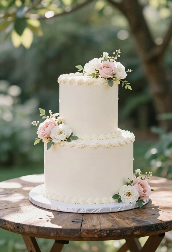 elegant white floral cake