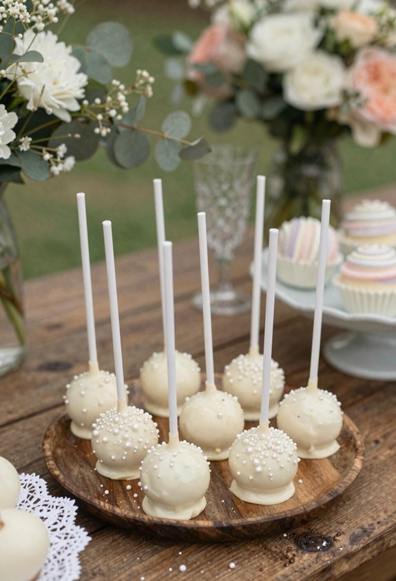 elegant white pearl pops