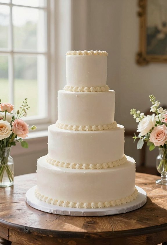 elegant white piped borders