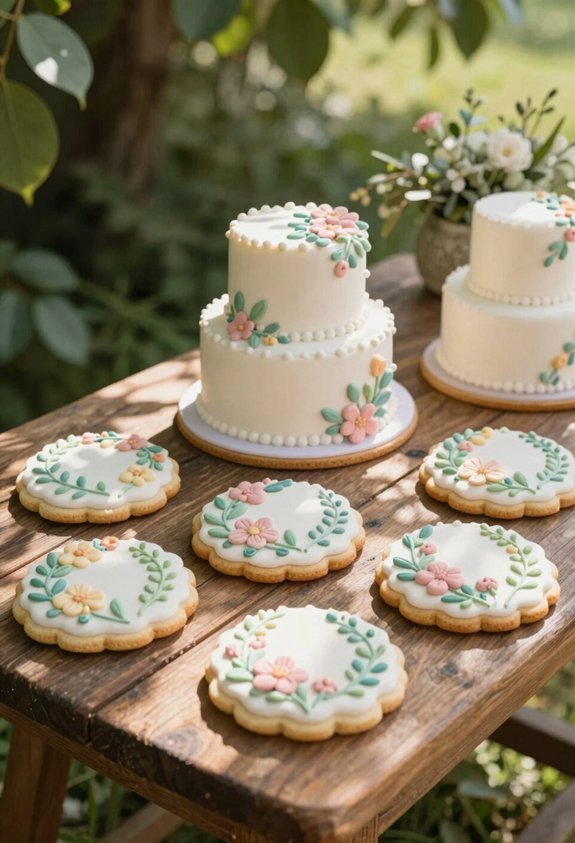 floral cake shaped cookies