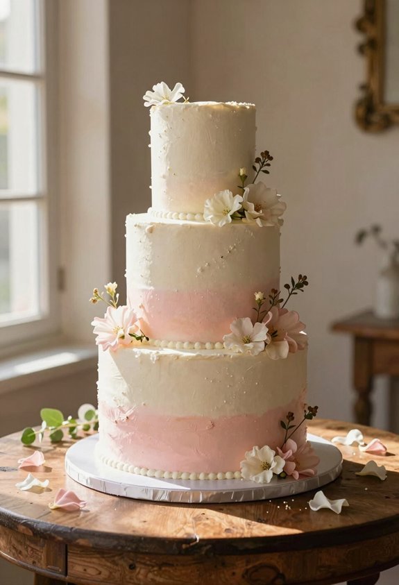 floral ombr cake elegance