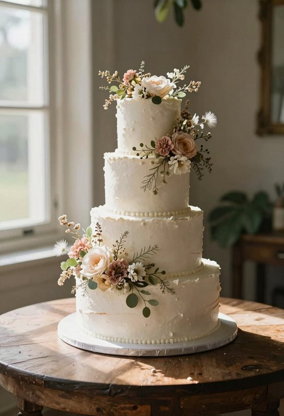 floral wreath cake elegance