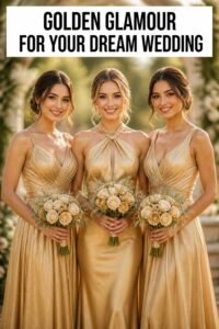 golden bridesmaid dress trends