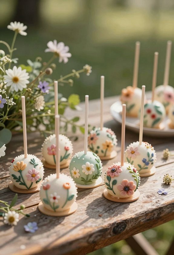 hand painted floral cake pops