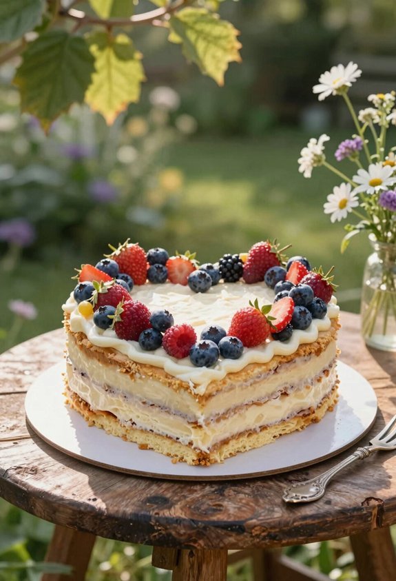 heart shaped berry cake elegance