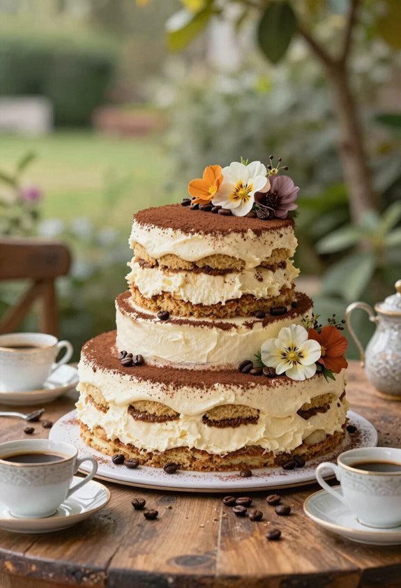 italian coffee inspired wedding cake