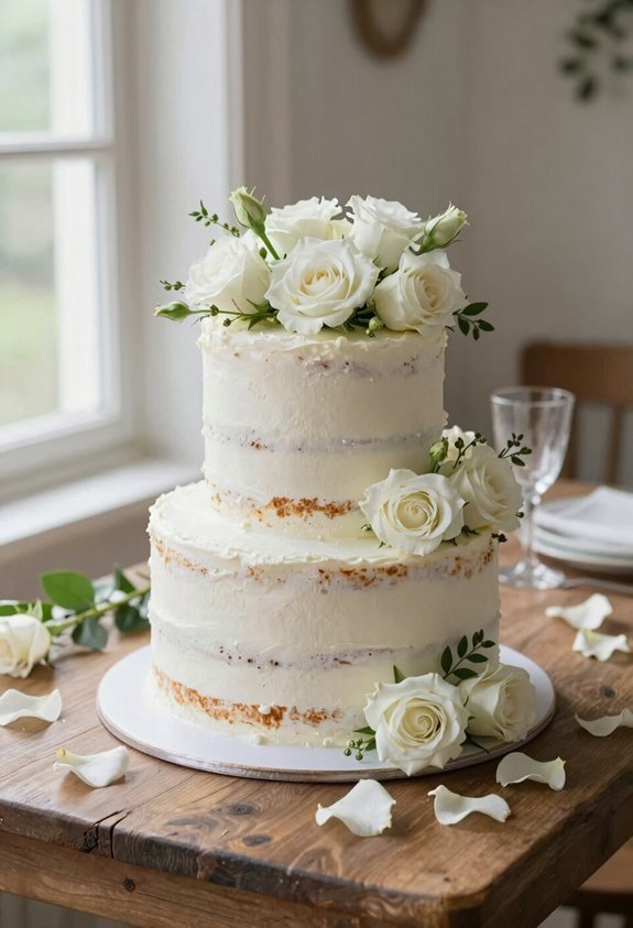 ivory naked cake elegance