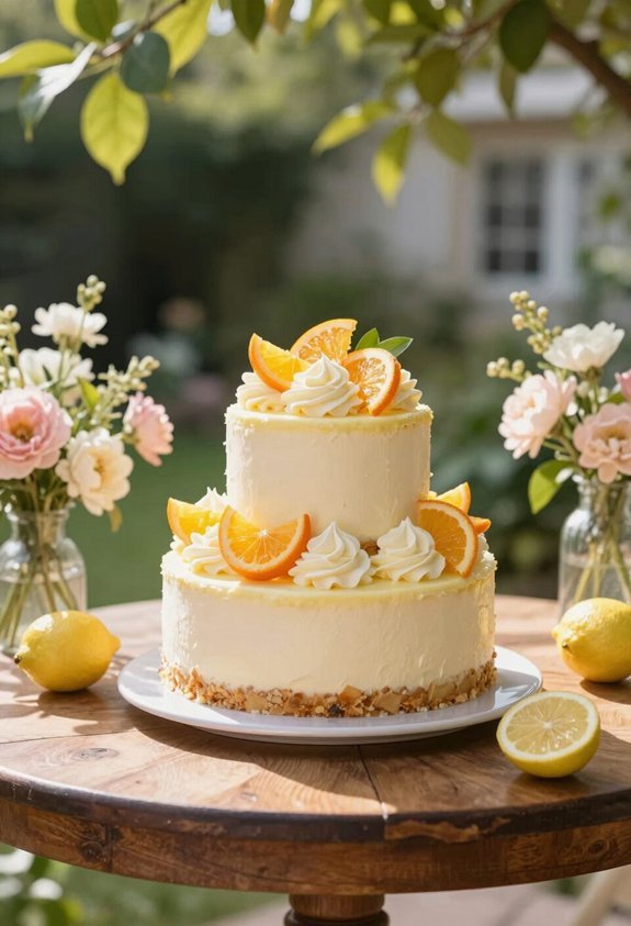 lemon cheesecake with citrus